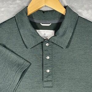 Reigning Champ Mens Textured Waffle Knit Polo Shirt Forest Green Medium Canada